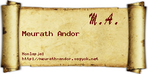 Meurath Andor névjegykártya